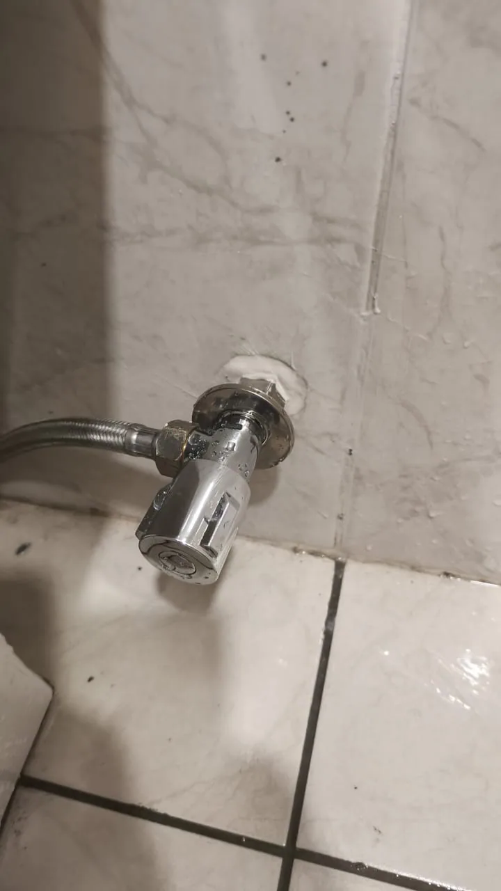 Bathroom angle valve and flexible hose fitting