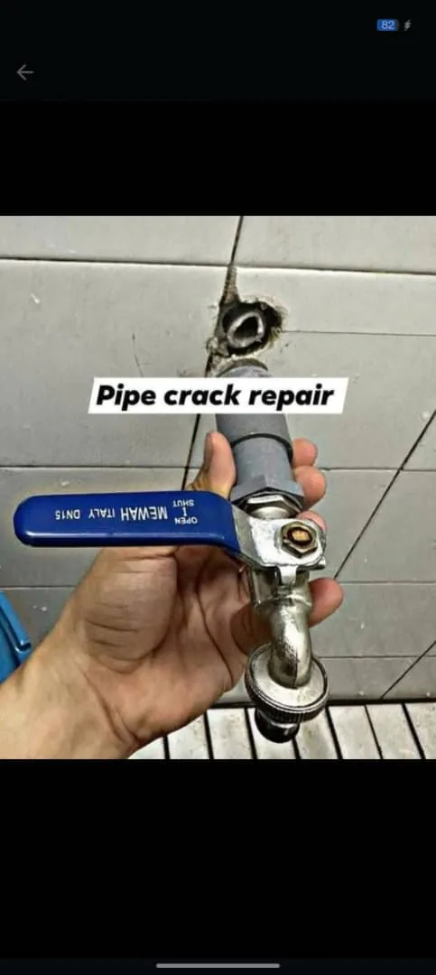 Replacement valve prepared for a cracked wall pipe