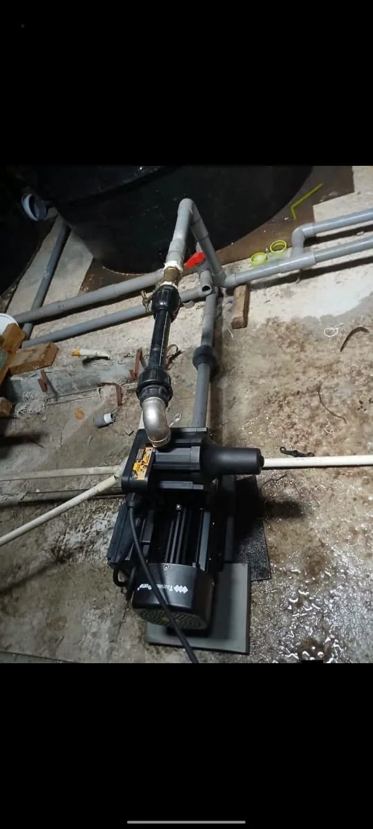 Water pump connected to new supply pipework